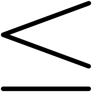 Less Than Or Equal Thin Icon from Phosphor Thin Set