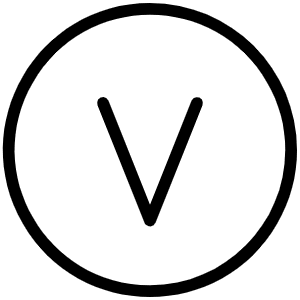 Letter Circle V Thin Icon from Phosphor Thin Set