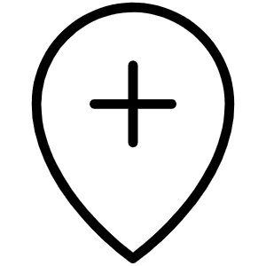Map Pin Plus Thin Icon from Phosphor Thin Set