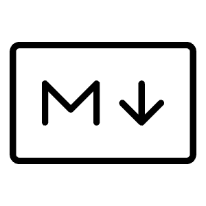 Markdown Logo Thin Icon from Phosphor Thin Set