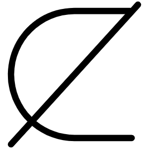 Not Subset Of Thin Icon from Phosphor Thin Set