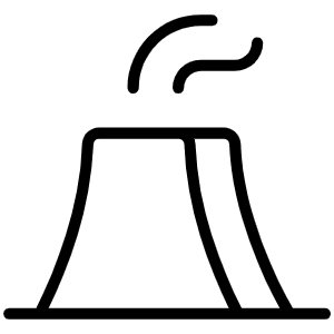 Nuclear Plant Thin Icon from Phosphor Thin Set