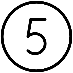 Number Circle Five Thin Icon from Phosphor Thin Set