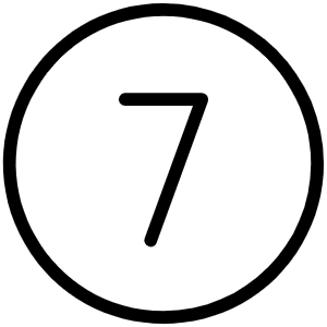 Number Circle Seven Thin Icon from Phosphor Thin Set