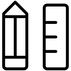 Pencil Ruler Thin Icon from Phosphor Thin Set