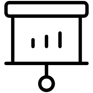 Projector Screen Chart Thin Icon from Phosphor Thin Set