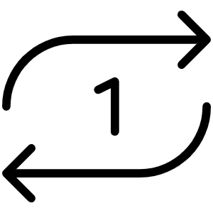 Repeat Once Thin Icon from Phosphor Thin Set