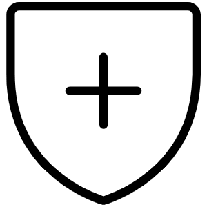 Shield Plus Thin Icon from Phosphor Thin Set