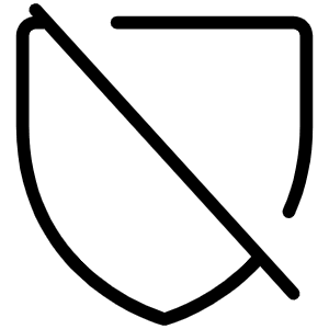 Shield Slash Thin Icon from Phosphor Thin Set