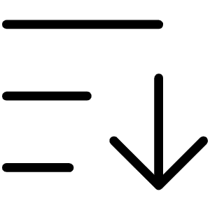 Sort Ascending Thin Icon from Phosphor Thin Set