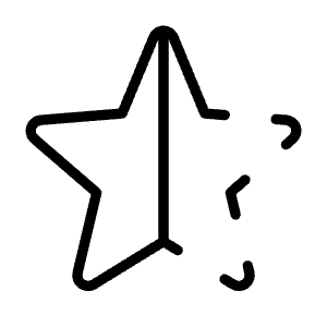 Star Half Thin Icon from Phosphor Thin Set