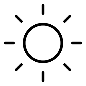 Sun Thin Icon from Phosphor Thin Set
