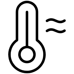 Thermometer Hot Thin Icon from Phosphor Thin Set