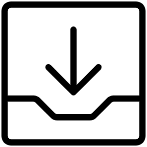 Tray Arrow Down Thin Icon from Phosphor Thin Set