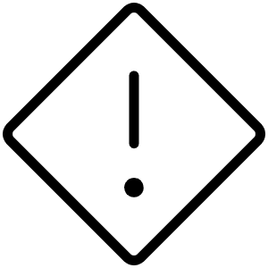 Warning Diamond Thin Icon from Phosphor Thin Set