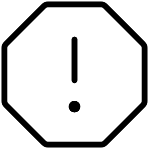 Warning Octagon Thin Icon from Phosphor Thin Set