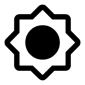 Brightness 5 Fill Icon from Rounded Fill - Material Symbols Set