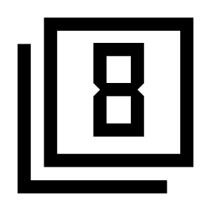 Filter 8 Icon from Sharp Line - Material Symbols Set