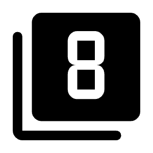 Filter 8 Fill Icon from Rounded Fill - Material Symbols Set