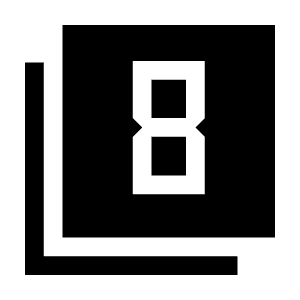 Filter 8 Fill Icon from Sharp Fill - Material Symbols Set