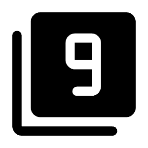 Filter 9 Fill Icon from Rounded Fill - Material Symbols Set