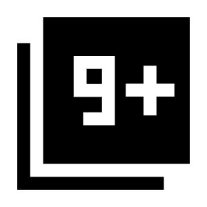 Filter 9 Plus Fill Icon from Sharp Fill - Material Symbols Set
