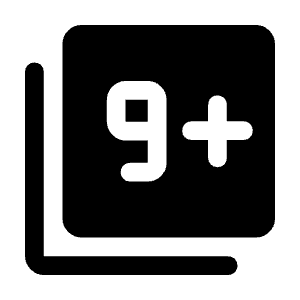 Filter 9 Plus Fill Icon from Rounded Fill - Material Symbols Set