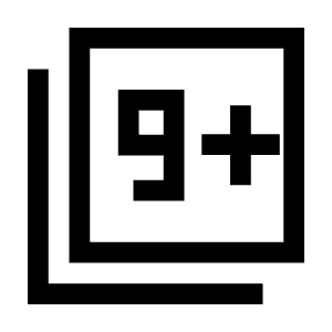 Filter 9 Plus Icon from Sharp Line - Material Symbols Set