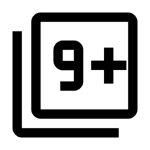 Filter 9 Plus Icon from Outlined Line - Material Symbols Set