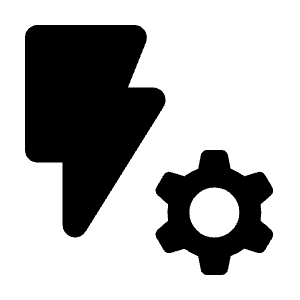 Flash Setting Gear Fill Icon from Rounded Fill - Streamline Material Free Set