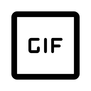 Gif Box Icon from Rounded Line - Material Symbols Set