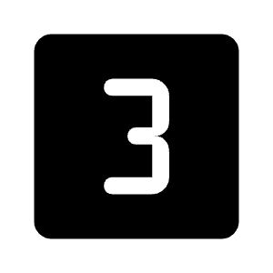 Looks 3 Fill Icon from Rounded Fill - Material Symbols Set