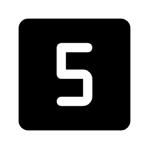 Looks 5 Fill Icon from Rounded Fill - Material Symbols Set