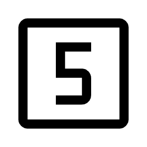 Looks 5 Icon from Outlined Line - Material Symbols Set