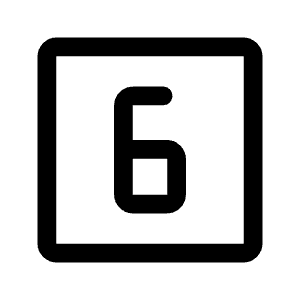 Looks 6 Icon from Rounded Line - Material Symbols Set