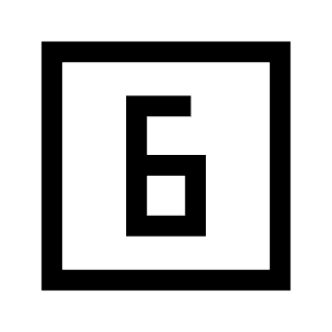 Looks 6 Icon from Sharp Line - Material Symbols Set