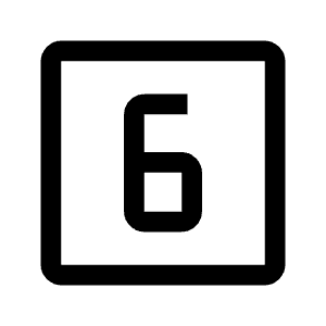 Looks 6 Icon from Outlined Line - Material Symbols Set