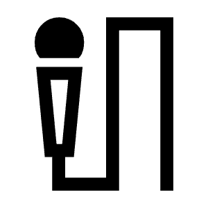 Mic External On Icon from Sharp Line - Material Symbols Set