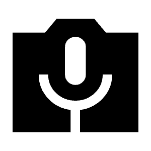 Perm Camera Mic Fill Icon from Sharp Fill - Material Symbols Set