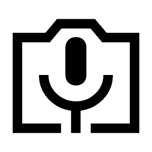 Perm Camera Mic Icon from Sharp Line - Material Symbols Set