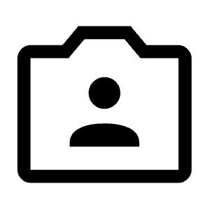 Photo Camera Front Icon from Outlined Line - Material Symbols Set