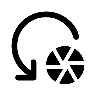 Reset Shutter Speed Fill Icon from Rounded Fill - Material Symbols Set