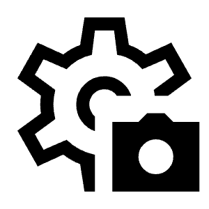 Settings Photo Camera Icon from Sharp Line - Material Symbols Set