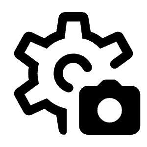 Settings Photo Camera Icon from Rounded Line - Material Symbols Set