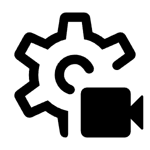 Settings Video Camera Icon from Rounded Line - Material Symbols Set