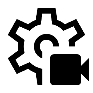 Settings Video Camera Icon from Outlined Line - Material Symbols Set