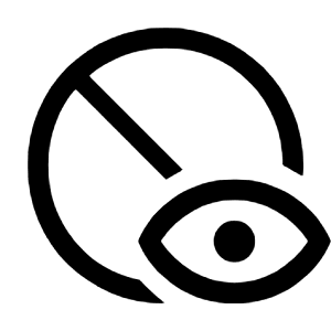Disabled Visible Icon from Sharp Line - Material Symbols Set