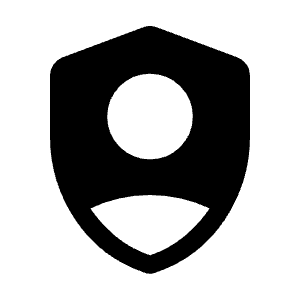 Shield Person Fill Icon from Rounded Fill - Material Symbols Set