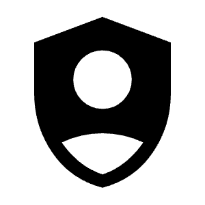 Shield Person Fill Icon from Sharp Fill - Material Symbols Set