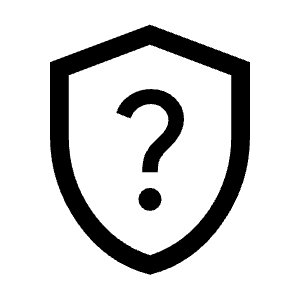 Shield Question Icon from Sharp Line - Material Symbols Set